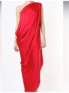 NAKA BLACK Exquisite black silk  saree style maxi dress w huge side slit🖤🖤🖤🖤🖤